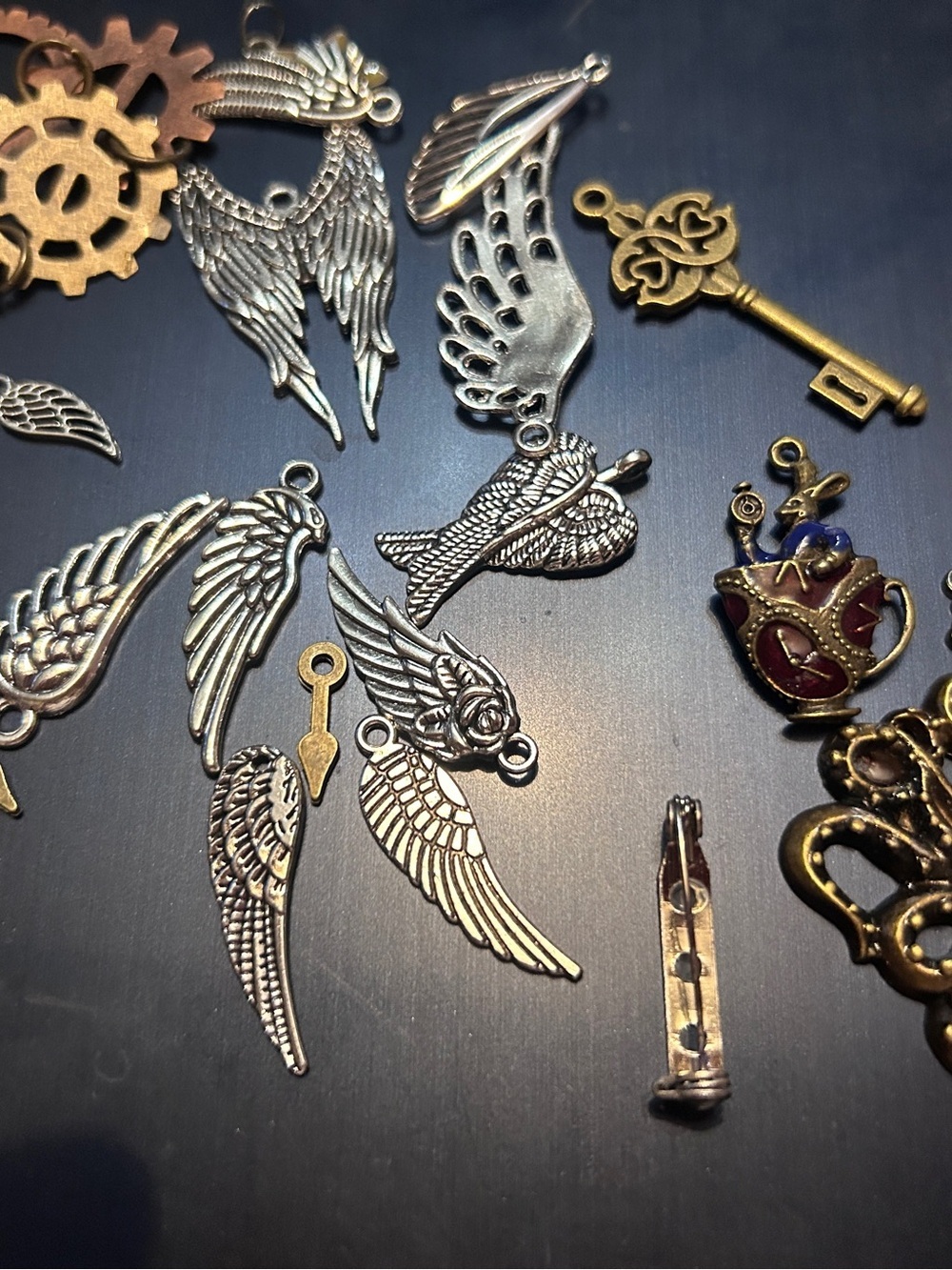 Assorted Silver and Gold Wing Charm Findings - Jewelry Craft Pack